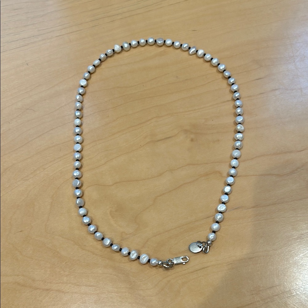 Sea and Pattern Frosted Pearl Necklace